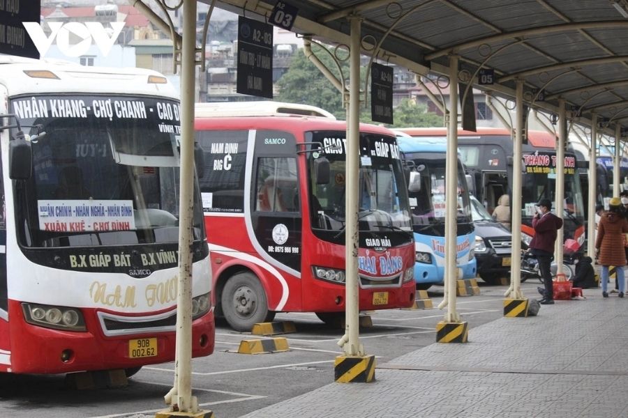 gare routière au Vietnam pendant le Têt