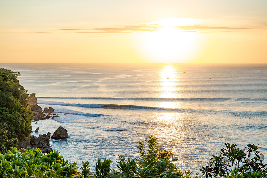 Doux coucher de soleil sur les terres de Sabah