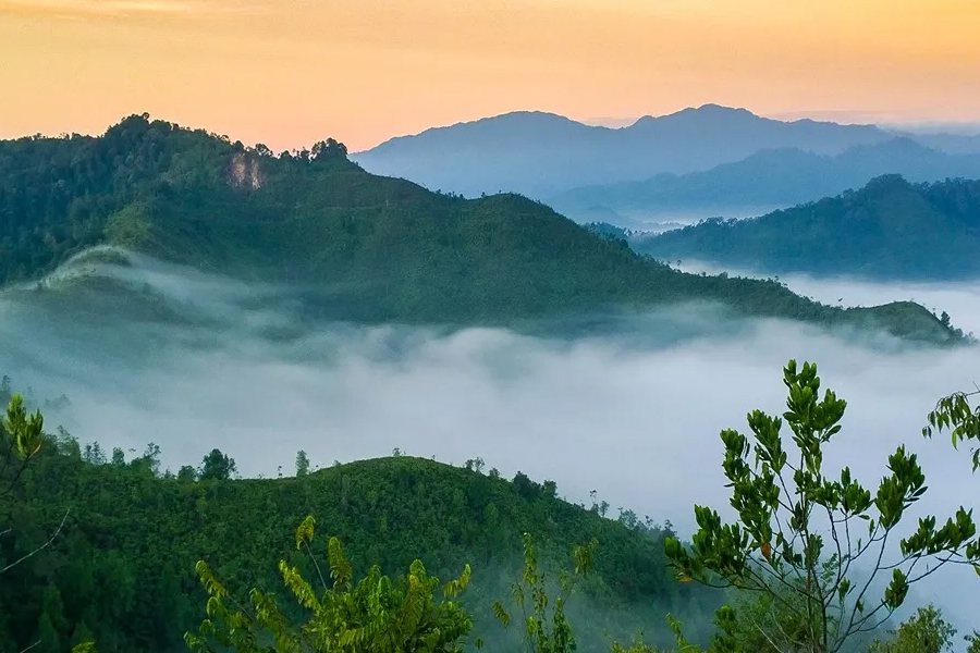 Paysage de Sungai Lembing depuis la colline Panorama