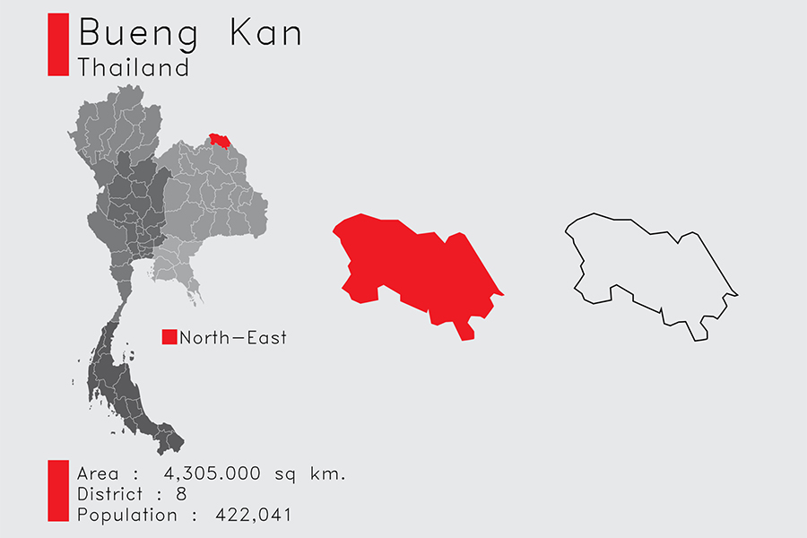 Localisation de Bueng Kan sur la carte de la Thailande