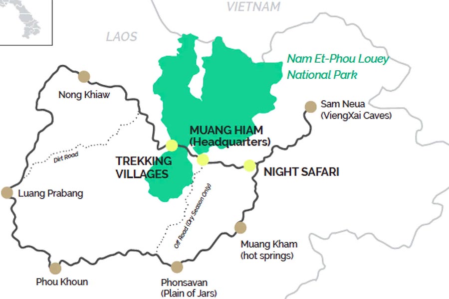 Plan de l'aire protégée de Nam Et-Phou Louey