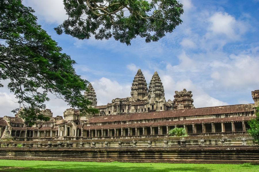 Vue aérienne du complexe d'Angkor Wat.