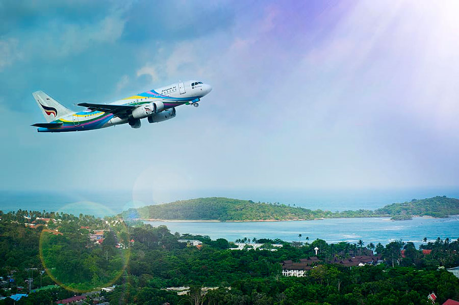 L'avion est le moyen de transport le plus rapide pour se rendre à Koh Samui, mais aussi assez coûteux