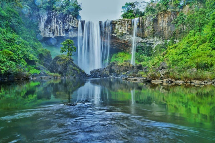 Plongez dans l'eau bleue claire et fraîche