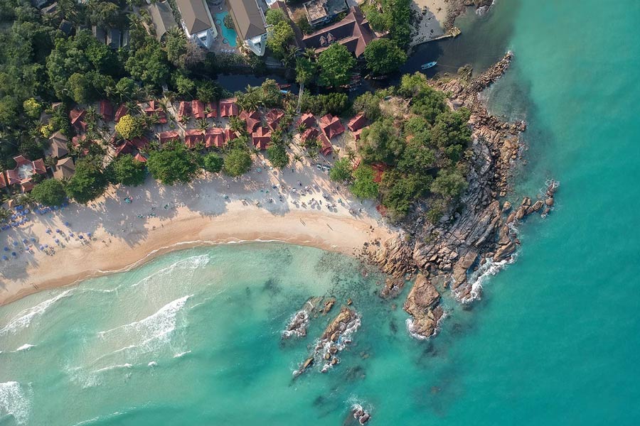 plage de Chaweng d'un point de vue aérien