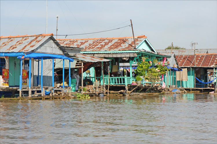 Maison flottantes au Delta du Mékong