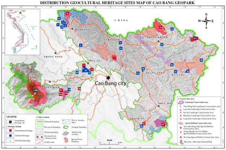 Carte du Géoparc de Non Nuoc Cao Bang