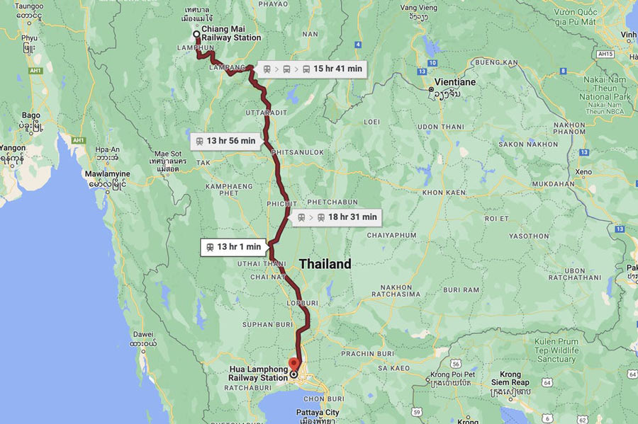 Déplacement de Bangkok à Chiang Mai 