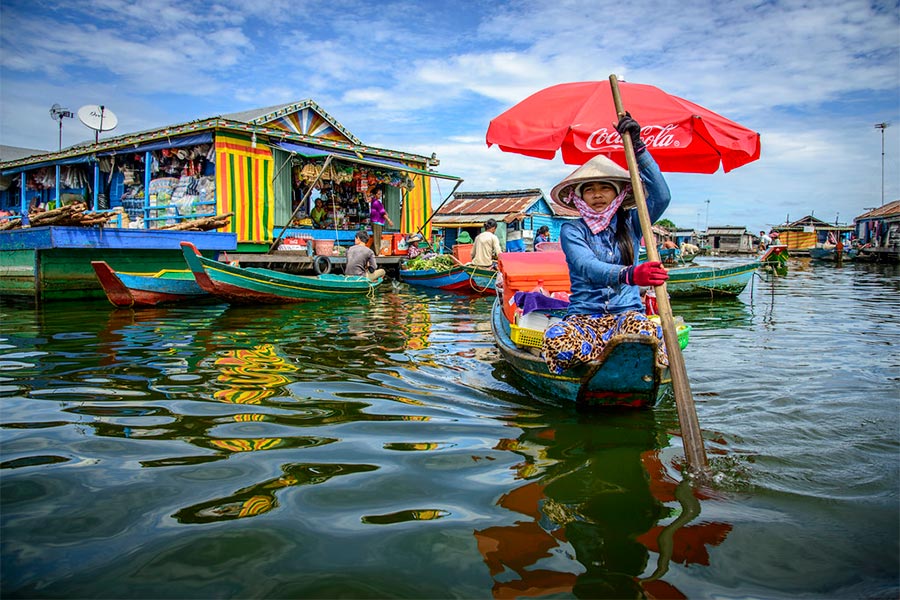 Viillage flottant de Kampong Luong à Kandal