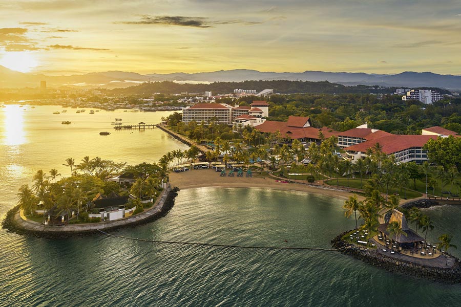 La vue aérienne de Tanjung Aru