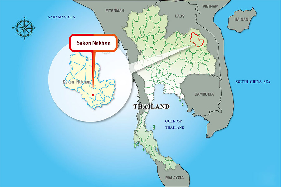 Localisation de Sakon Nakhon sur la carte de la Thailande