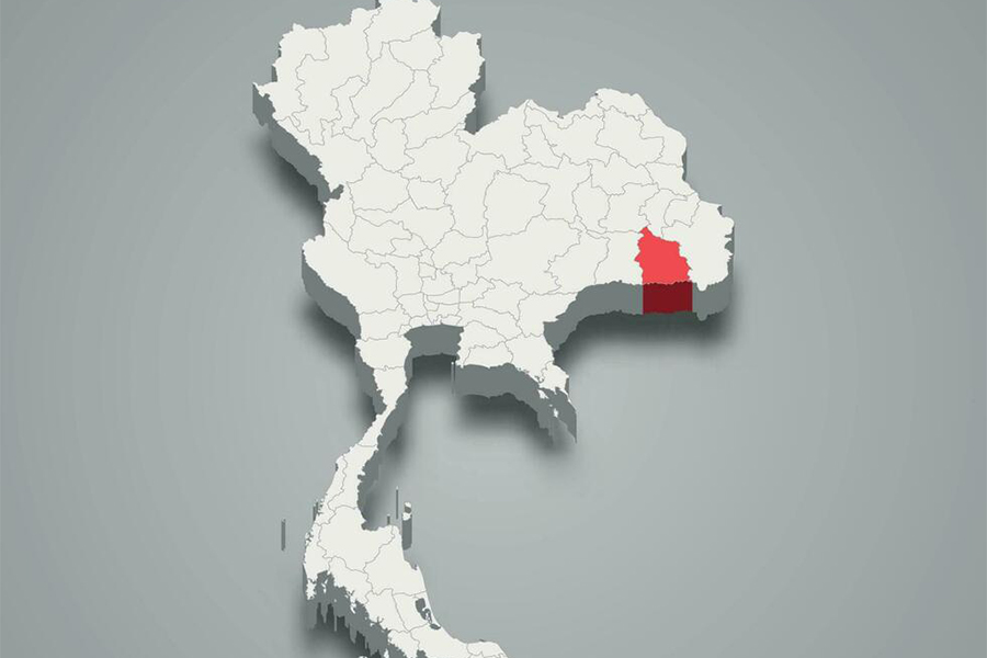 Localisation de Sisaket sur la carte de la Thailande