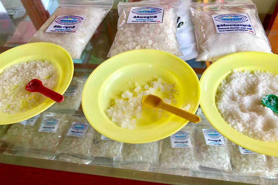 Les produits viennent des marais salants de Kampot