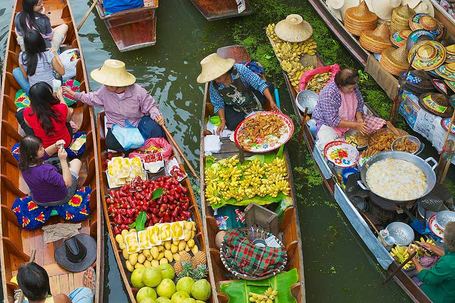 Marché flottant de Wat Sai, certains des meilleurs magasins de Bangkok