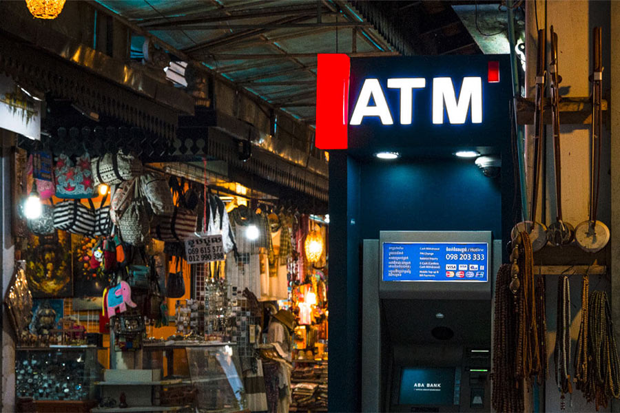 Retirer de l'argent au Cambodge est assez simple car il y a des distributeurs automatiques partout