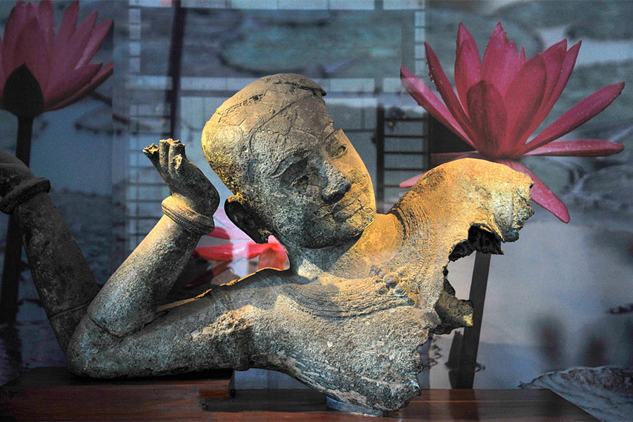 Les objets ankoriens au Musée National du Cambodge sont uniques et exeptionnels