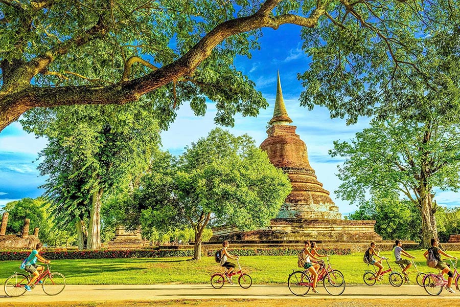 Circuit à vélo à Sukhothai