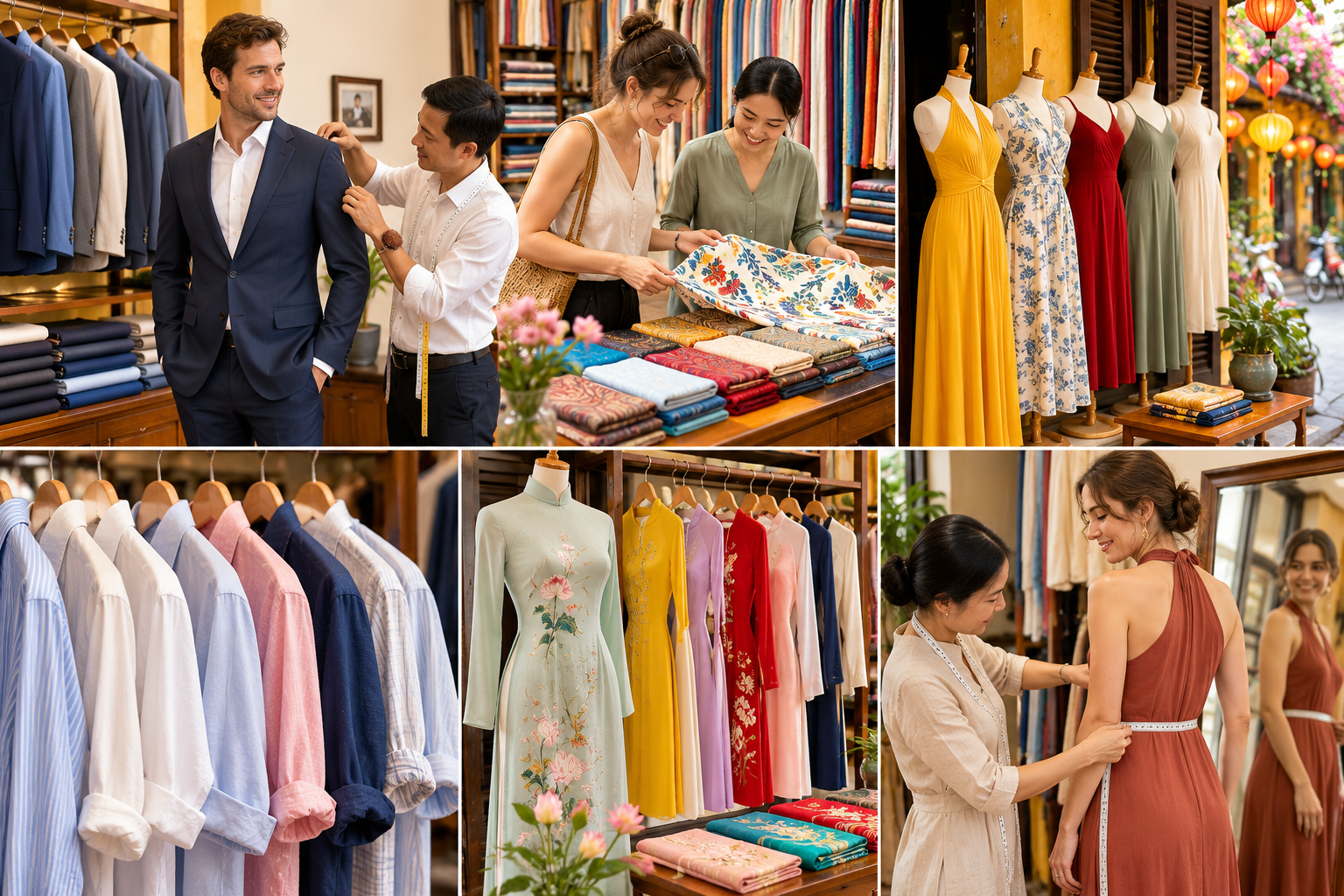 Les tailleurs de Hoi An proposent à leurs clients une grande variété de styles, de modèles et de tissus.
