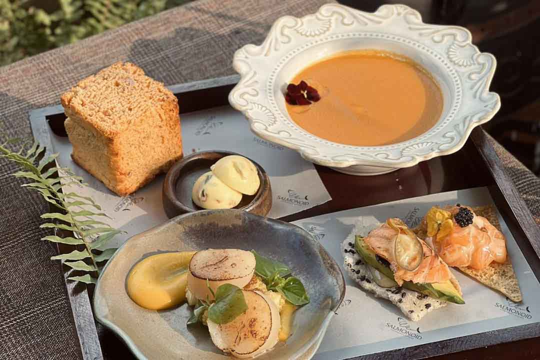 Les plats soigneusement décorés à Salmonoid