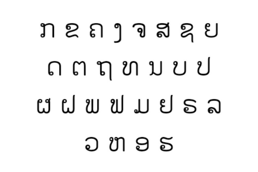 Le système alphabétique laotien est similaire à celui du thaï