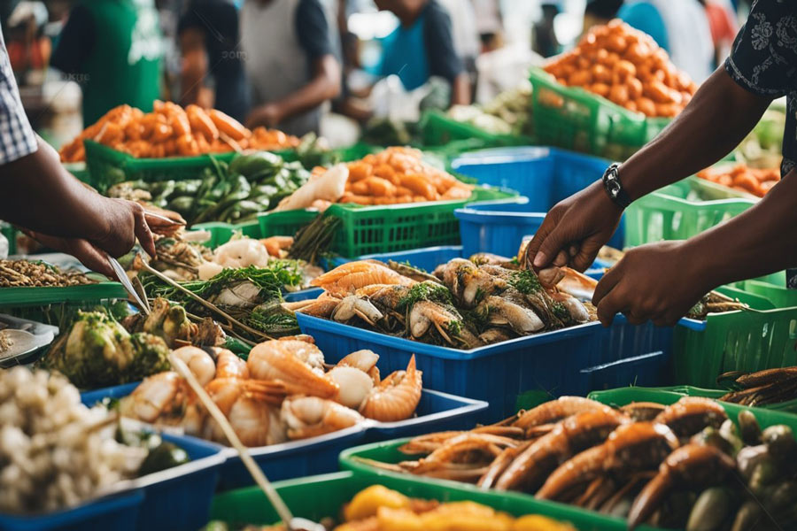 Les étals de poisson