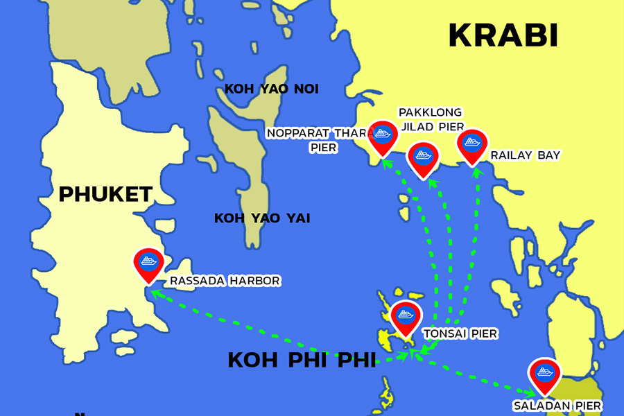 Koh Phi Phi et Krabi sont 2 attaractions balnéaires renommées de la Thailande