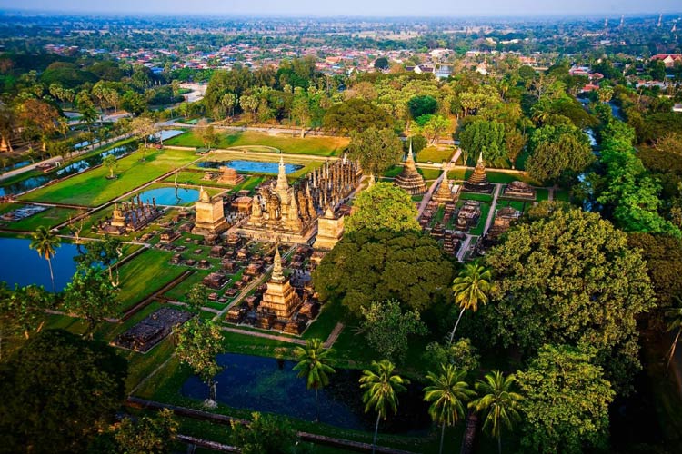L'ancienne capitale de la Thaïlande de Sukhothai 