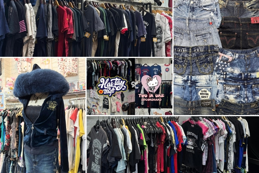Trouvez des vestes de sport rétro et des vêtements abordables en faisant du thrifting à Hanoï.