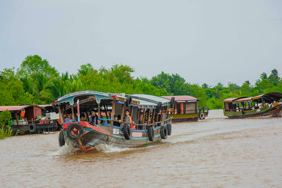 Transport à se rendre à l'îlot d'An Binh 