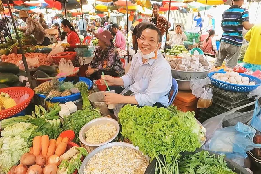 Les vendeurs du marché Phsar Chas sont très amicaux