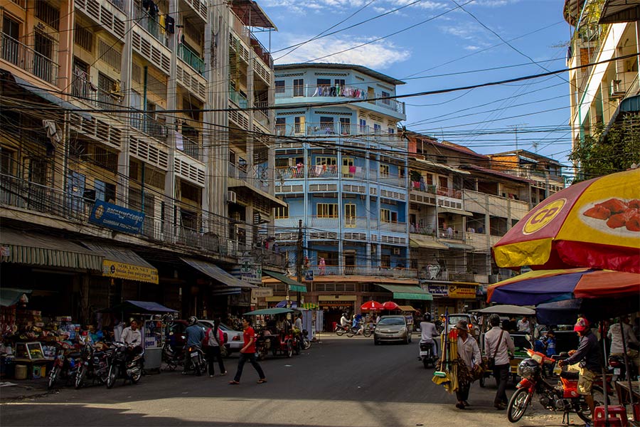 Le vieux marché Phsar Chas se trouve au coeur de la capitale Phnom Penh