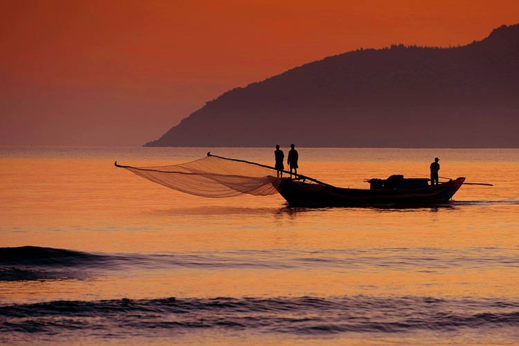 Couché du soleil sur Lang Co - Hué