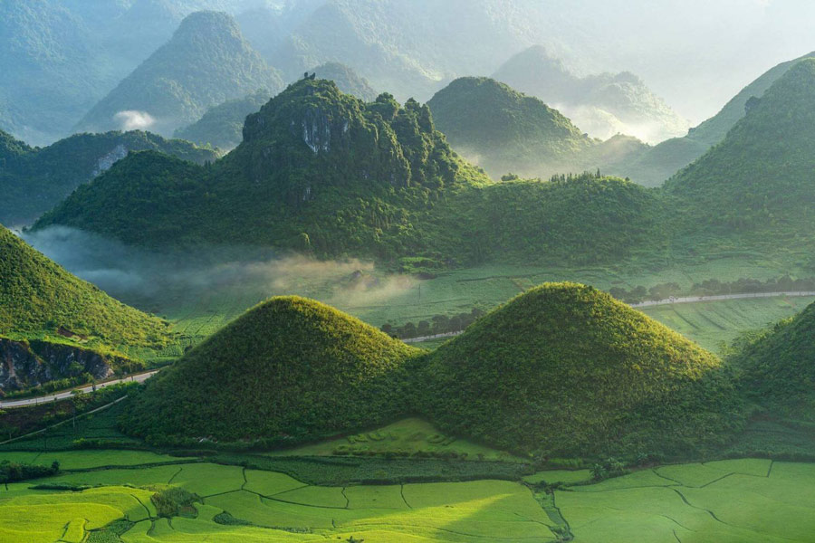 Village de tissage de Lung Tam - Montagnes jumelles de Quan Ba