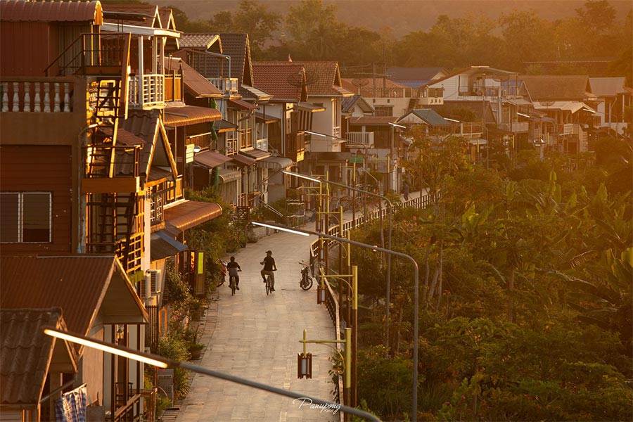 Chiang Khan à Loei est une ville pittoresque au bord du Mékong