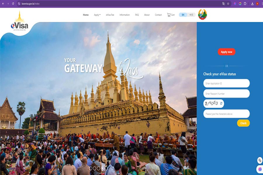 Le site web officiel pour demander le E-visa au Laos