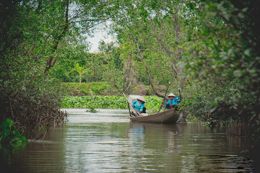 Les touristes aiment s'immerger dans la nature sur l'île d'An Binh