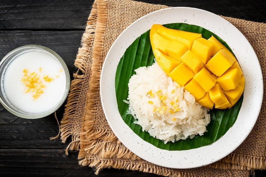 Riz gluant à la mangue