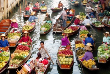 Bangkok – Marché flottant de Damnoen Saduak – Kanchanaburi    Guide - (B)