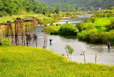 Hanoi - Pu Luong  - Radeau en bambu (L,D)